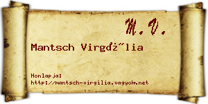 Mantsch Virgília névjegykártya